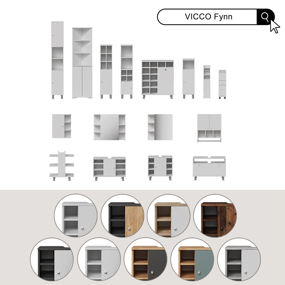 Mobile sottolavabo bagno Fynn Bianco 60 x 54 cm Vicco
