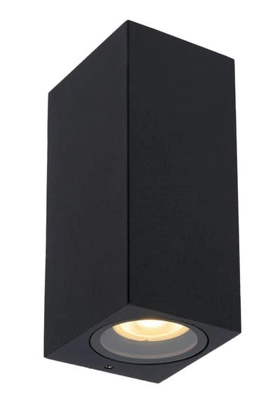 Applique esterna Lucide Zaro nera alluminio 2xGU10 IP44