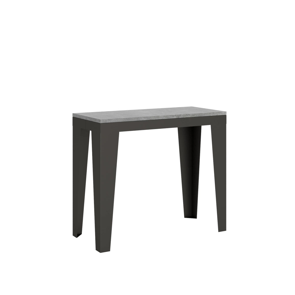 Consolle allungabile 90x40/196 cm Flaris Small Evolution Cemento telaio Antracite