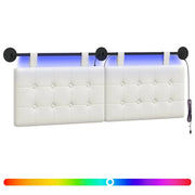 Testiera | Testata sospesa Con luce LED Bianco Similpelle