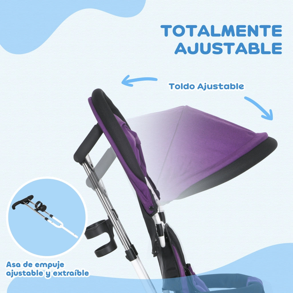 Triciclo per Bambini con Cinturino di Sicurezza ¨C Minimal ¨C Viola
