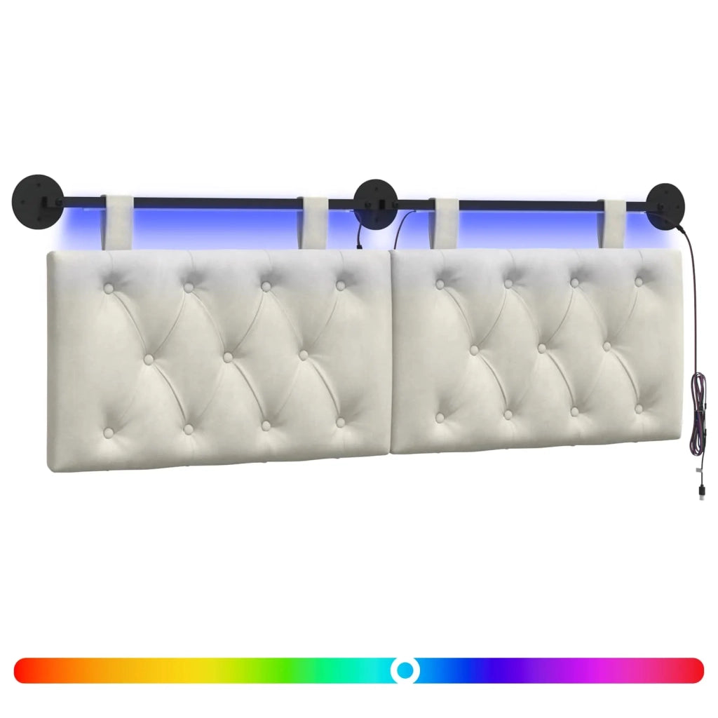 Testiera sospesa Con luce LED Crema Velluto 3424646