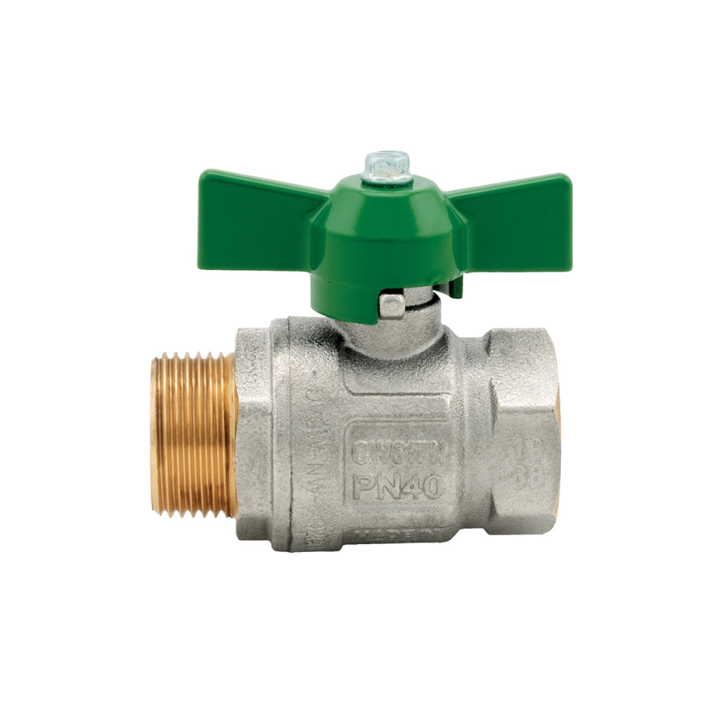 VALVOLA A SFERA IDEAL DVGW MF PASSAGGIO TOTALE CON FARFALLA- 1/2 (DN 15) 50 bar / 725 psi- ITAP- pezzi 1