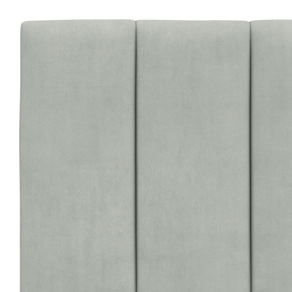 Letto con Materasso Hanko Grigio Chiaro 90x190 cm in Velluto