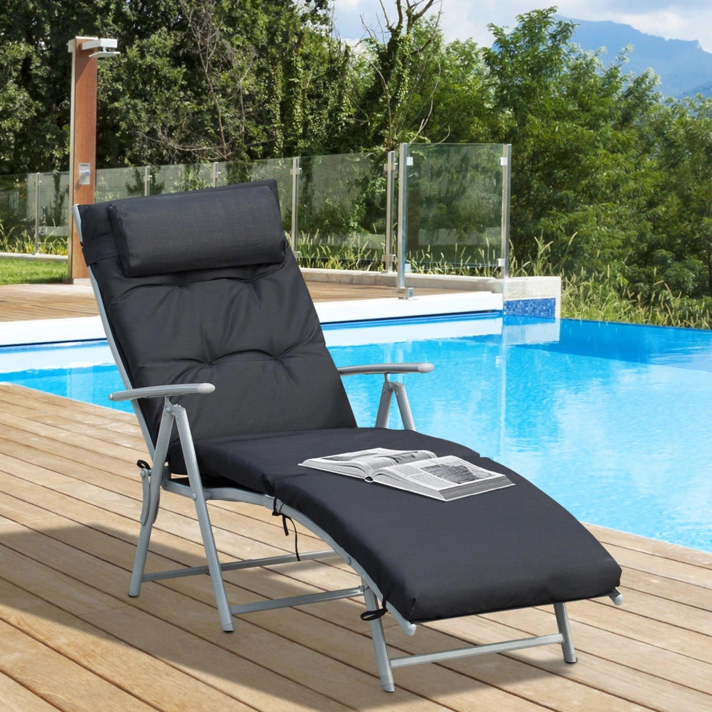 Sdraio pieghevole con cuscini ¨C zephmum ¨C Grigio 160x60 cm