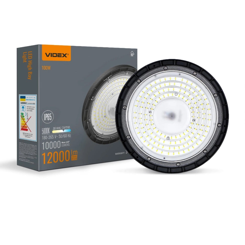 Campana LED High Bay Videx 100W 12000lm 5000K IP65