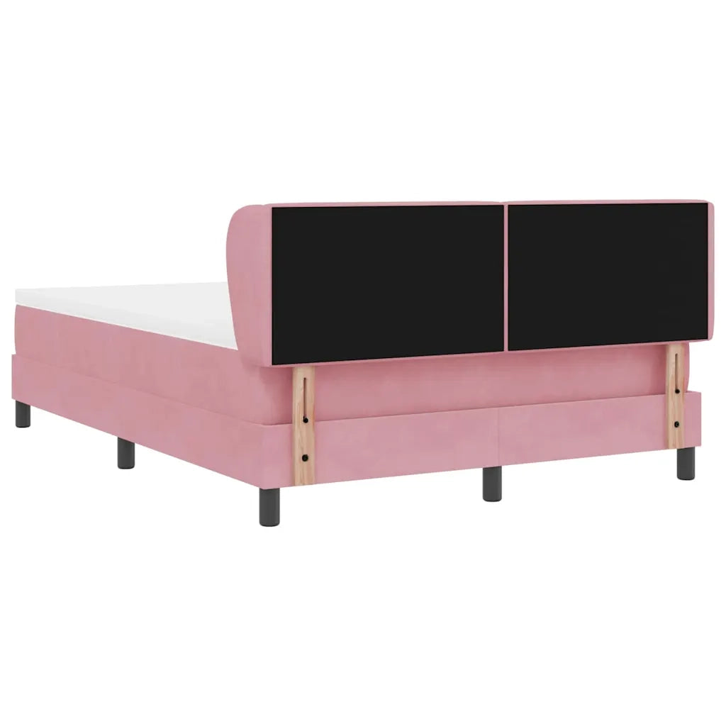 Letto a molle con testiera Rosa 160 x 200 cm Velluto 3340345