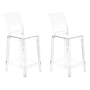Set di 2 sgabelli da bar plastica trasparente sedie da bar sedia alta cucina moderno
