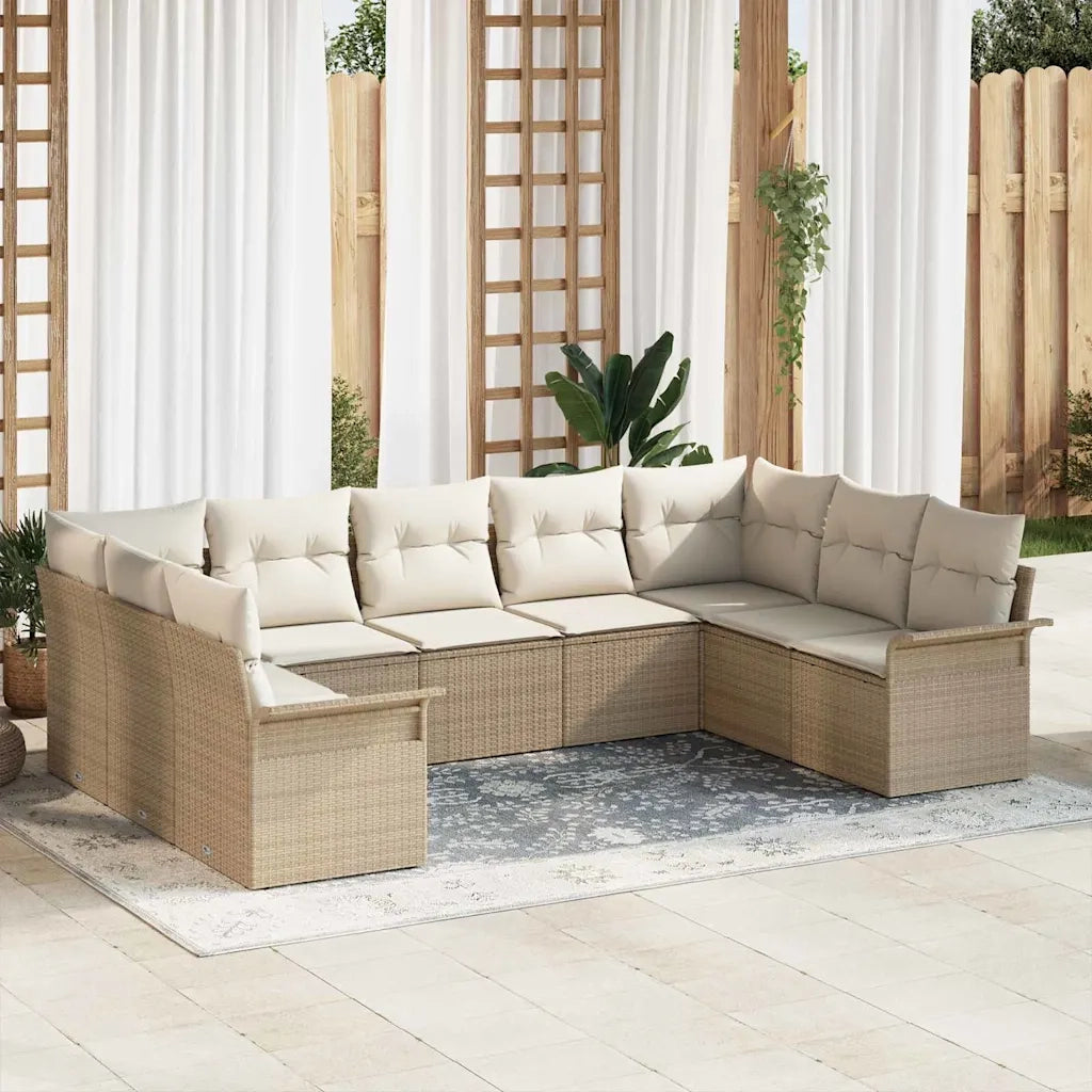 Set Divano da Giardino con cuscino Beige polyrattan 3345521
