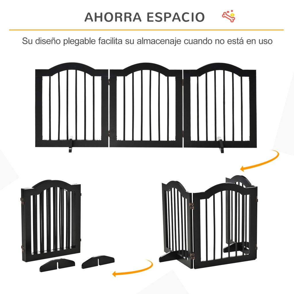 Barriera di Sicurezza Pieghevole per Cani ¨C Minimal ¨C Nero 154.5x29.5x61 cm