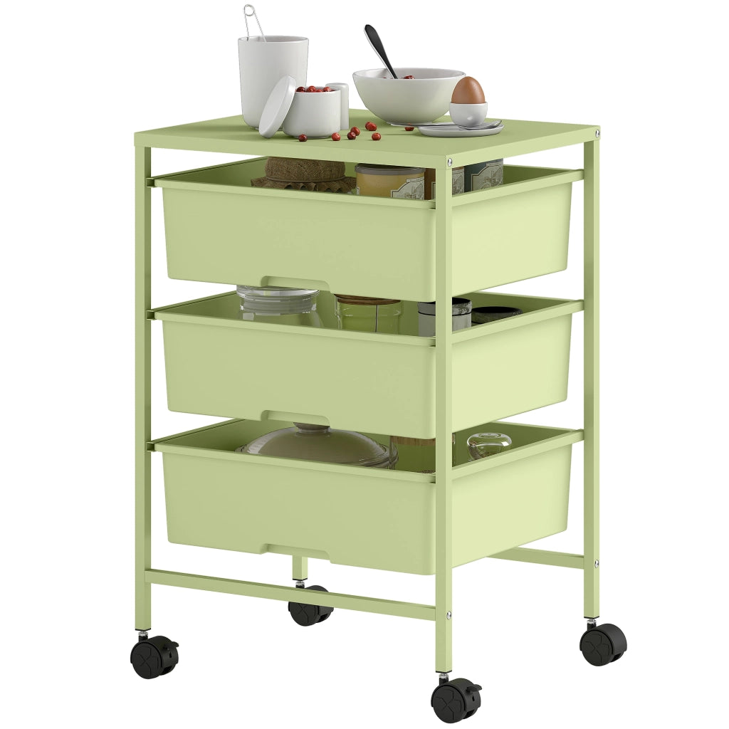 Carrello Multilivello con Cestini ¨C Minimal ¨C Verde 40,8x33,5x60,5 cm