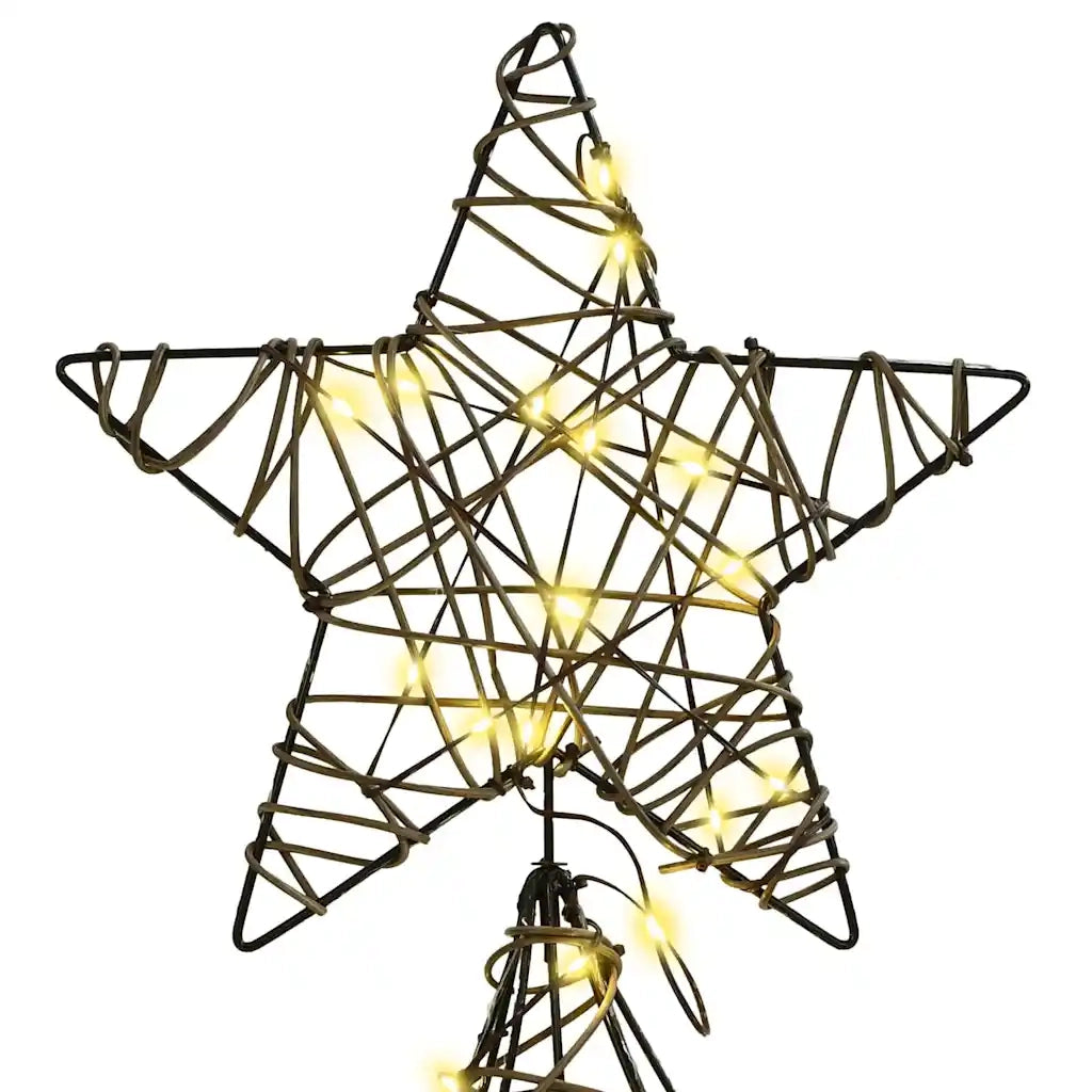 Albero di Natale con 240 LED-Luci decorative natalizie Bianco caldo 180 cm Rattan 848207