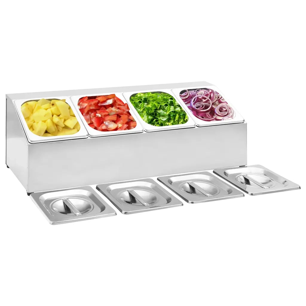 Supporto Gastronorm con 4 Contenitori GN 1/6 in Acciaio Inox CFW3544417