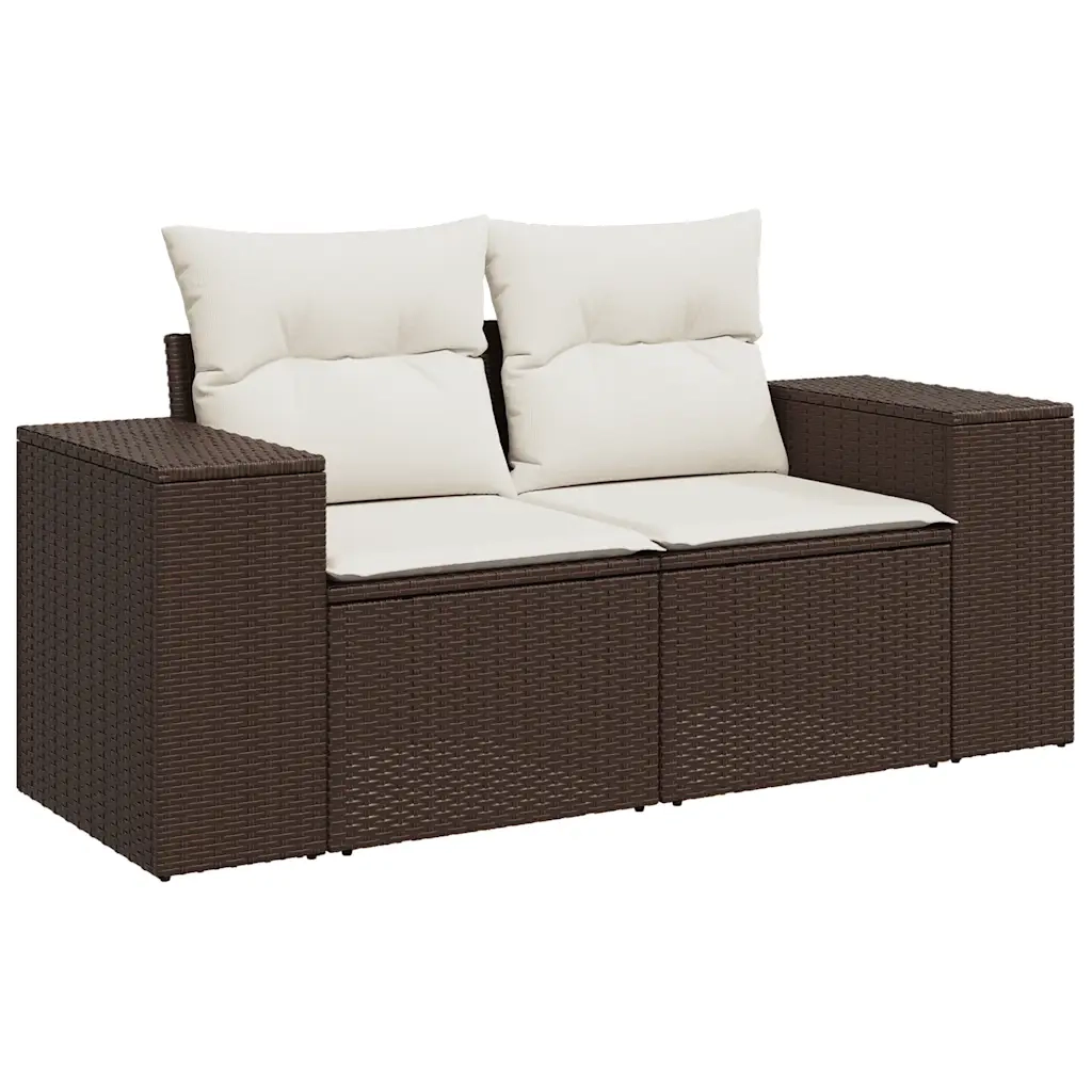 Set Divano da Giardino 6 pz con Cuscini Marrone in Polyrattan 3269133
