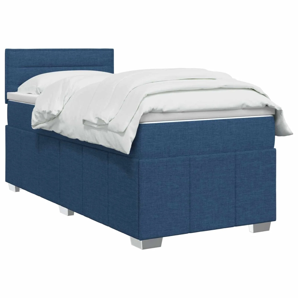 Letto box spring con materasso Blu 100 x 200 cm Tessuto 3452606