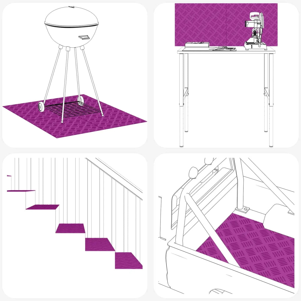 Gradini per Scale 4 pcs Argento 50 x 40 cm Alluminio 4104322