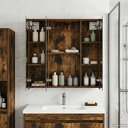 Mobiletto per specchio da bagno Rovere fumé 70 x 14,5 x 70 cm 889091