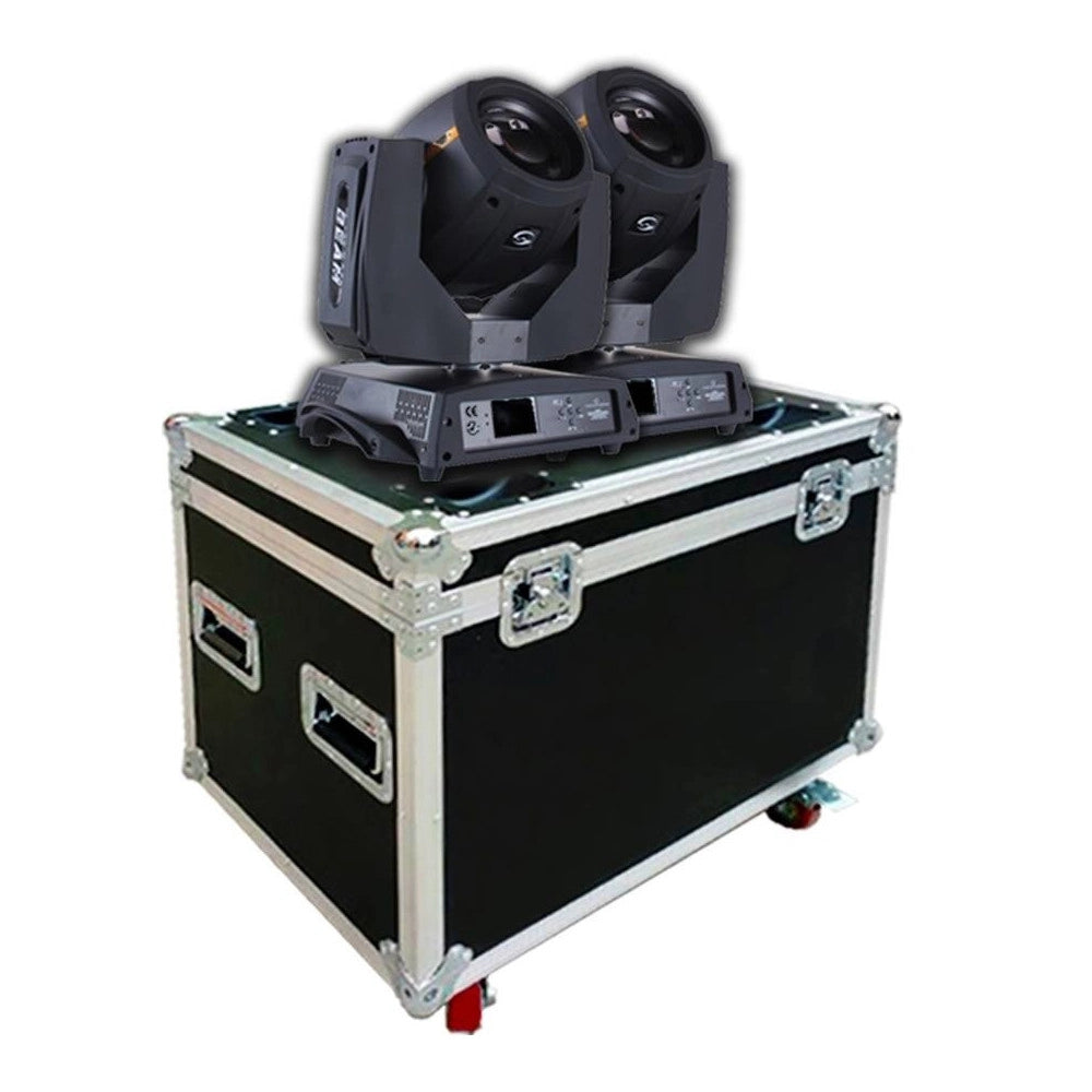 Trade Shop - 2 Teste Mobili Beam 230 Spot Led Rgb 30w Proiettore Discoteca Con Flight Case -