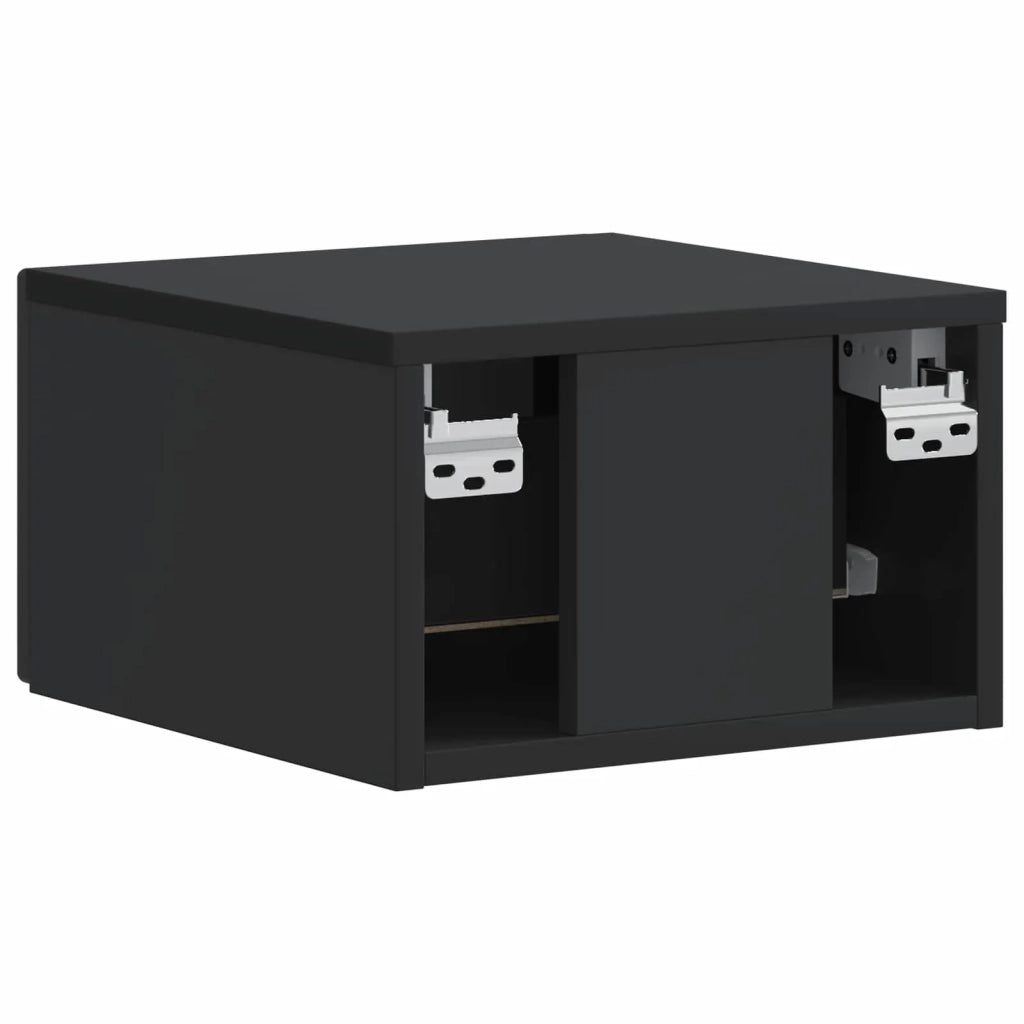 Mobiletto da notte a muro 2 pcs Nero 34,5 x 33 x 20 cm 898598
