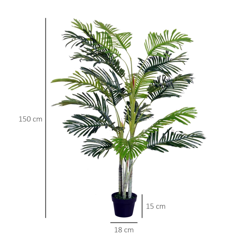 Palma Artificiale 150 cm con Vaso e Muschio per Decorazione Interna ¨C Minimal ¨C Verde ?18x150 cm