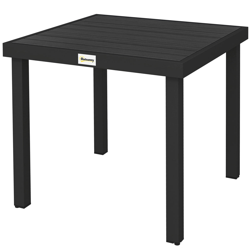 Tavolo da Giardino Tavola da Pranzo Effetto Legno, 78x78 cm, Nero
