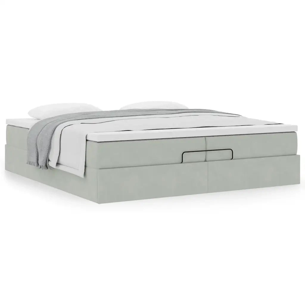 Struttura Letto Pouf con Materassi 200x200 cm Velluto 3311207