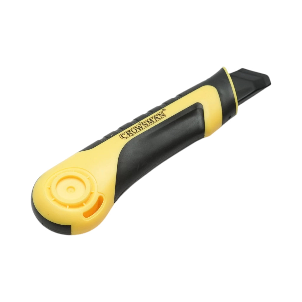 Coltello professionale con lama in acciaio SK5 da 18 mm, corpo in ABS con impugnatura Crownman in TPR.