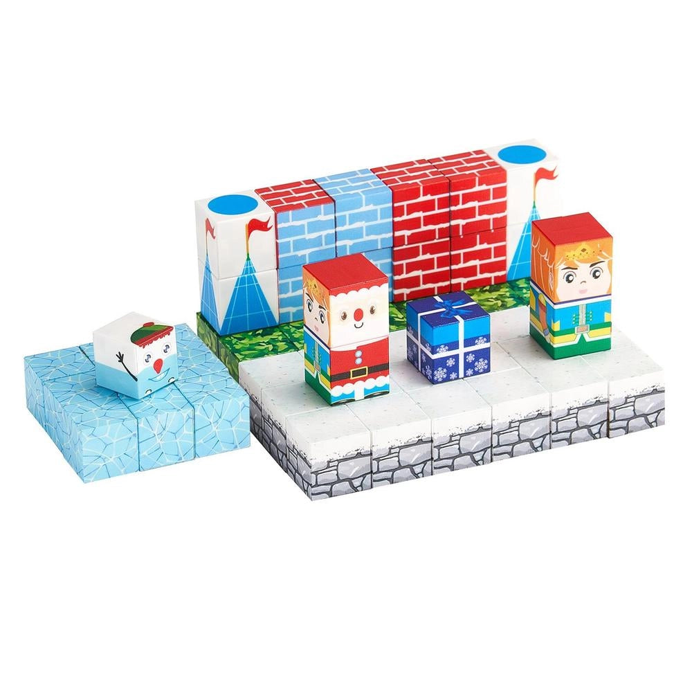Blocchi Magnetici 150 Pezzi Castello Ghiacciaio Cubi Costruzione Bambini Sensoriali STEM Montessori Impilabile