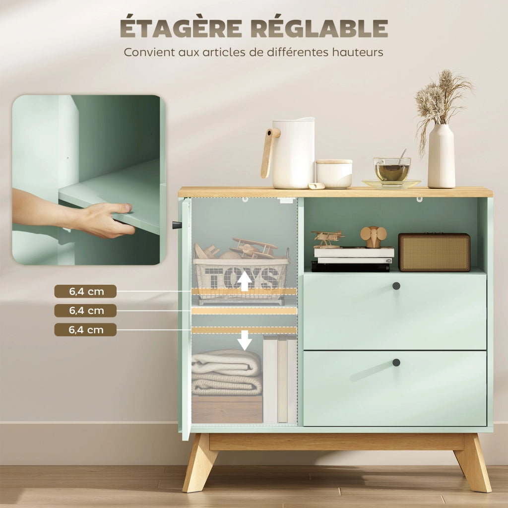 Armadio per soggiorno ¨C Minimal ¨C verde chiaro e quercia