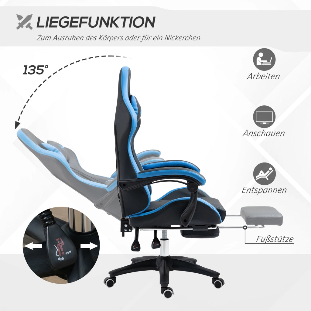 Sedia da Gaming ¨C Minimal ¨C Blu e Nero