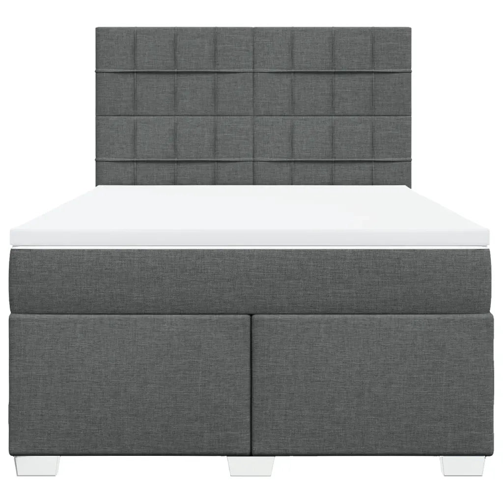 Giroletto a Molle con Materasso Grigio Scuro 140x200cm Tessuto 3290512