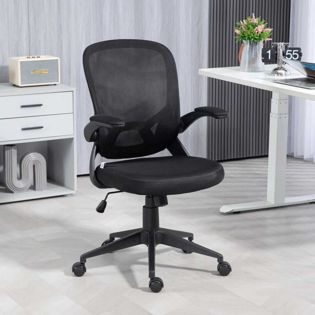 Sedia da Ufficio Girevole con Schienale a Rete e Altezza Regolabile ¨C Minimal ¨C Nero