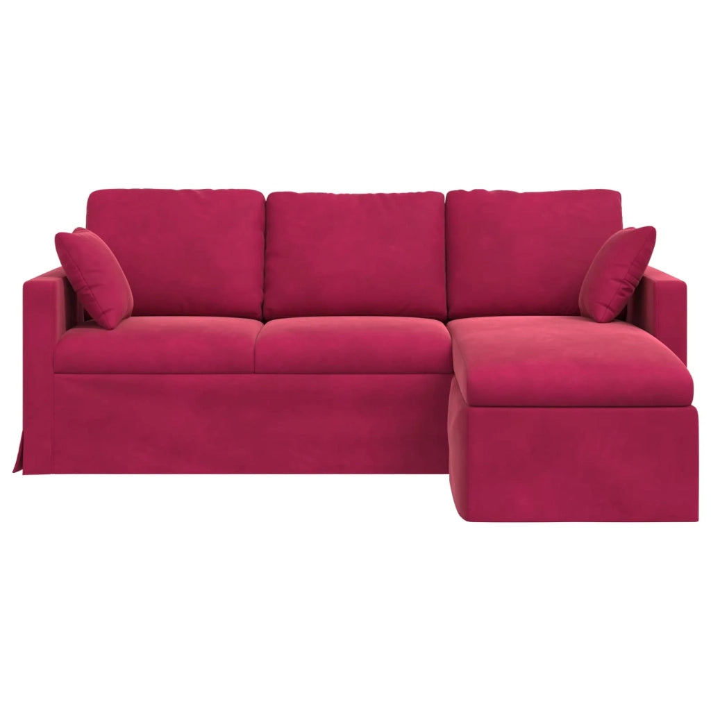 Divano Rosso Vino 198 x 134 x 80 cm Velluto 42024463