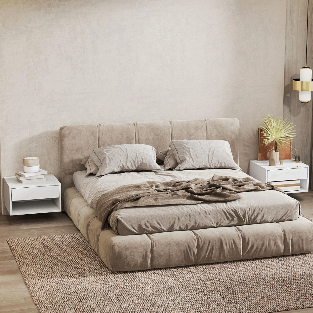 Comodino a muro ¨C zephmum ¨C bianco 37x32x21