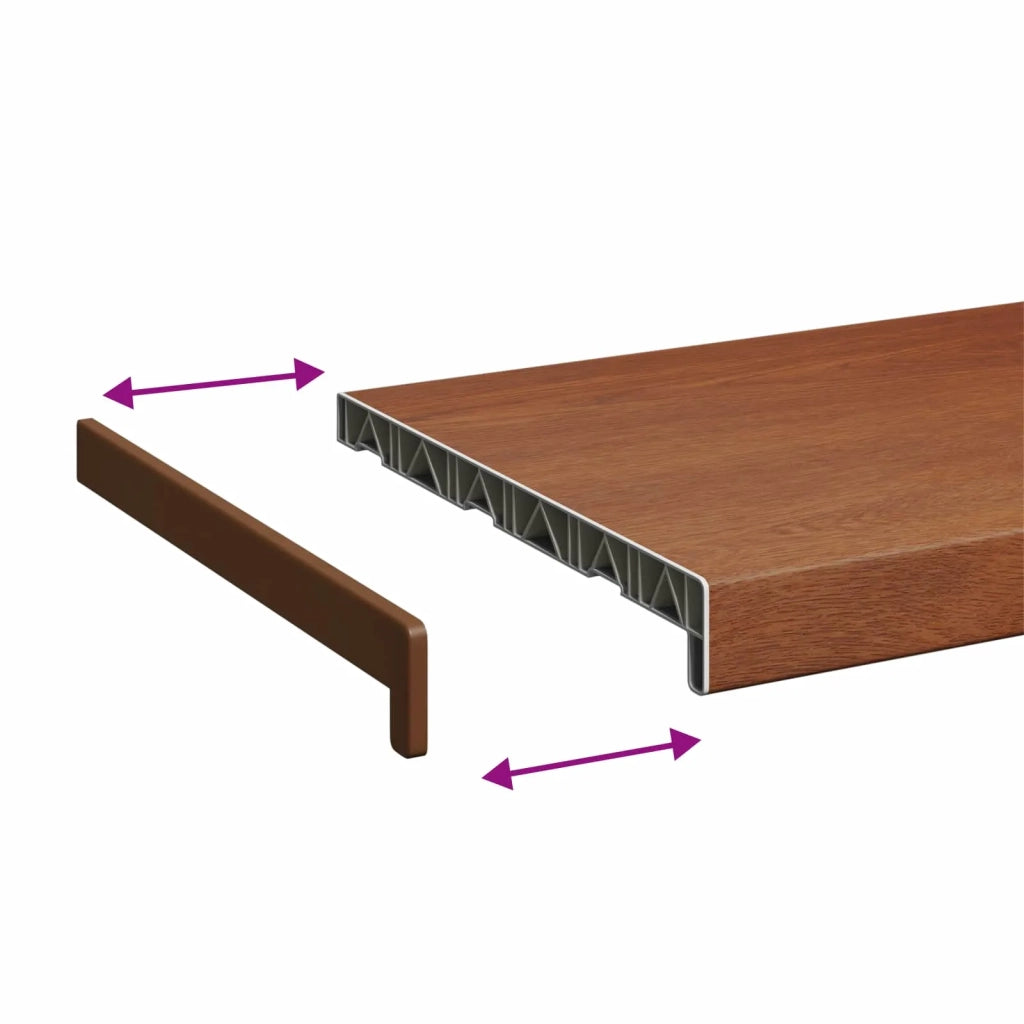 Soglia della Finestra Legno Marrone 120 x 35 x 4,5 cm PVC 42046918