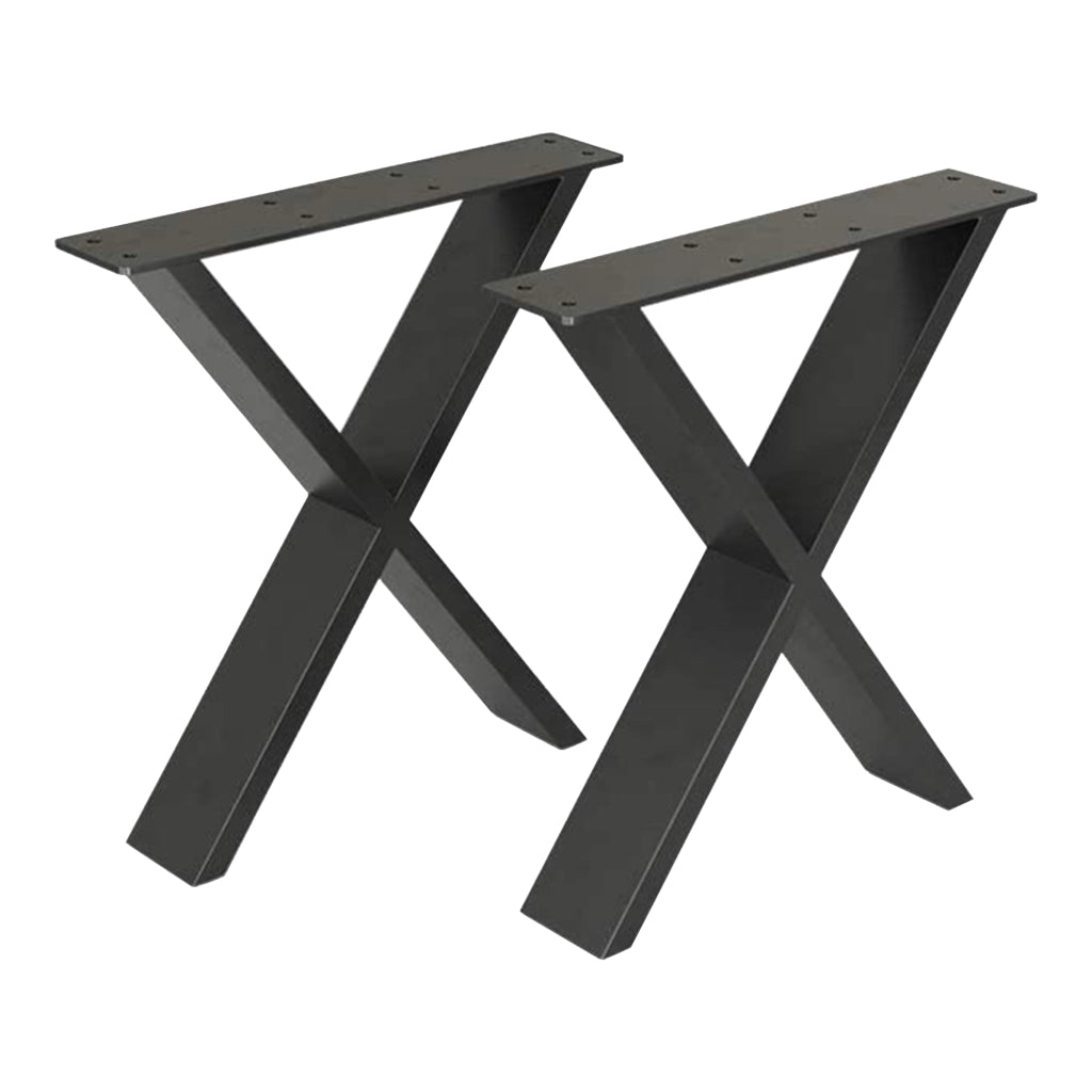 Set di 2 Gambe in Acciaio 'Maribo' a Forma di X per Mobili Fai da Te (AxL) 42 x 40 cm - Nero Opaco [en.casa]
