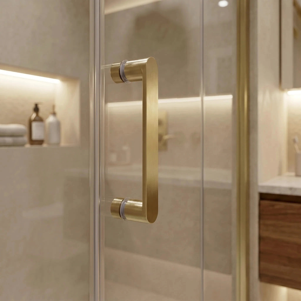 Cabina Doccia Rea Bruno 100x80 Brush Gold