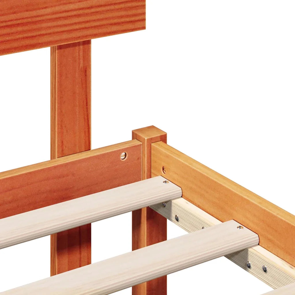 Struttura del letto-Giroletto Marrone 140 x 190 cm Legno massello di pino 999498