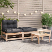 Divano da Giardino Senza Braccioli con Cuscini e Poggiapiedi-Sofa da Giardino-Divano da esterno 640415