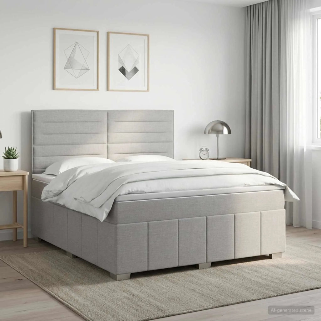Letto box spring con materasso Grigio Chiaro 140 x 200 cm 3454148