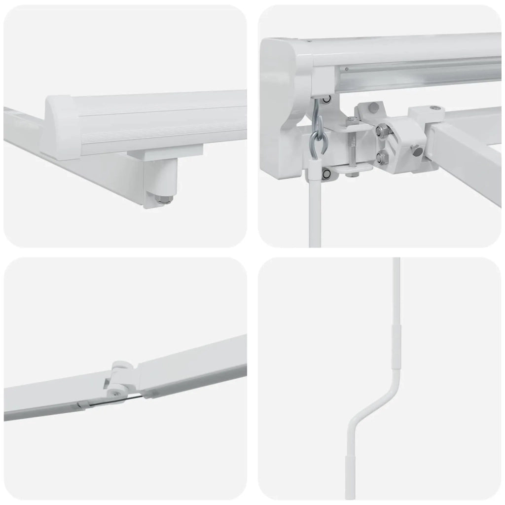 Cornice per Tenda Manuale con LED Bianco 5 x 3 m Alluminio 42024804