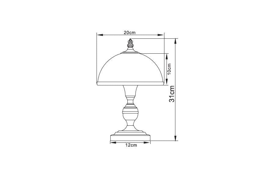 Lampada da tavolo classica patina vetro opale E14 40W