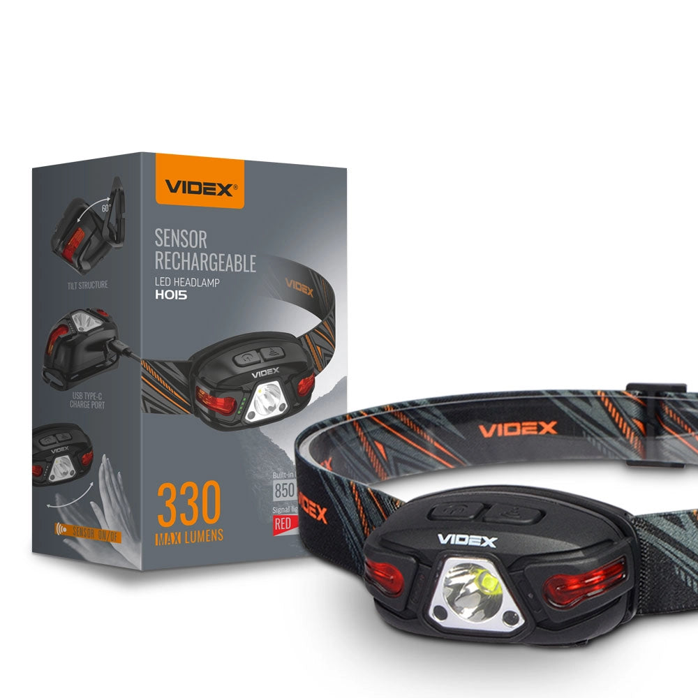 Torcia frontale Videx VLF-H015 ricaricabile 330lm 85m IP67