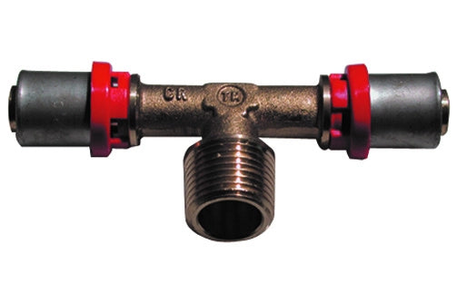 RACCORDO PRESS A T MASCHIO PER MULTISTRATO- 1/2 x 16- TIEMM- pezzi 1