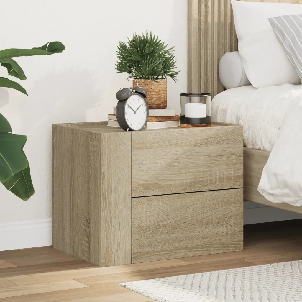 Comodino | Armadio da Notte | Mobiletto da notte a Muro Rovere Sonoma 45x30x35 cm