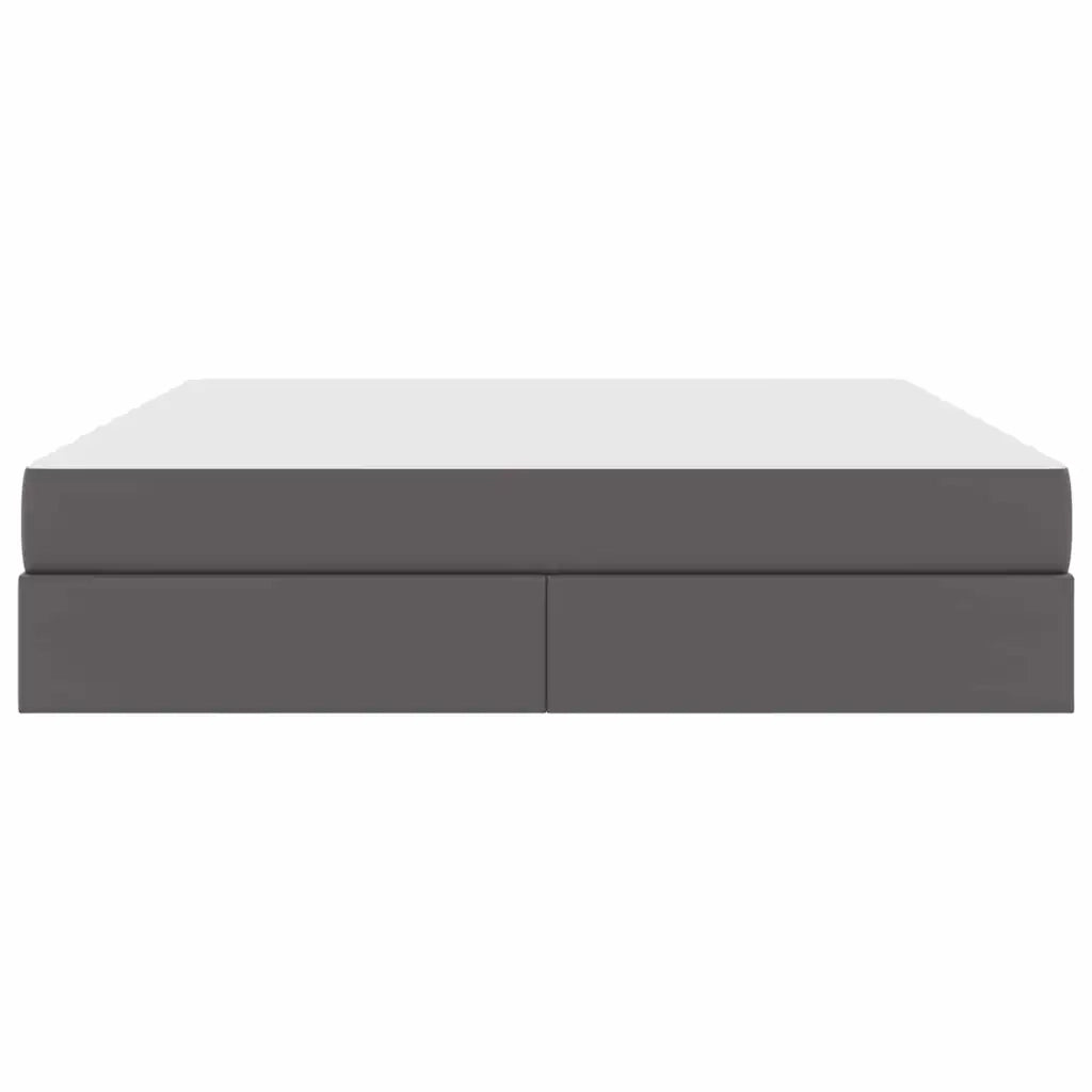 Letto con contenitore e materasso 2 pcs Grigio Pelle 3399618
