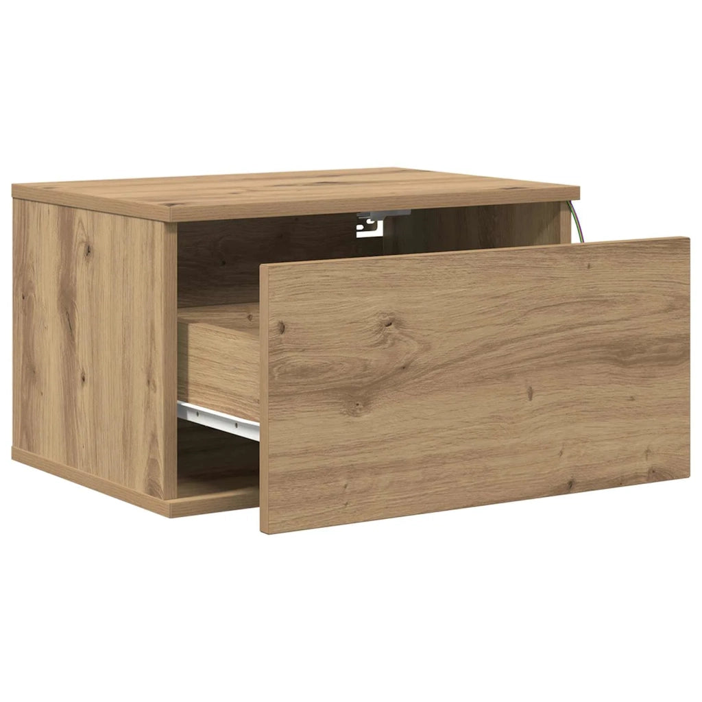 Mobiletto da comodino a parete 2 pcs Rovere artigianale 863081