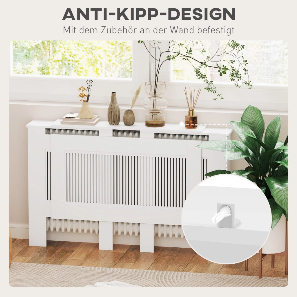 Copritermosifone ¨C Minimal ¨C Bianco, MDF, 125-201 cm