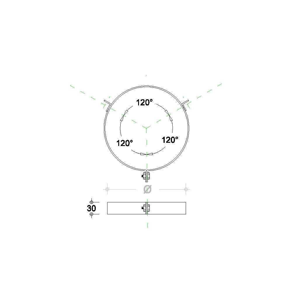 Fascetta in rame da 160mm per cavi tiranti