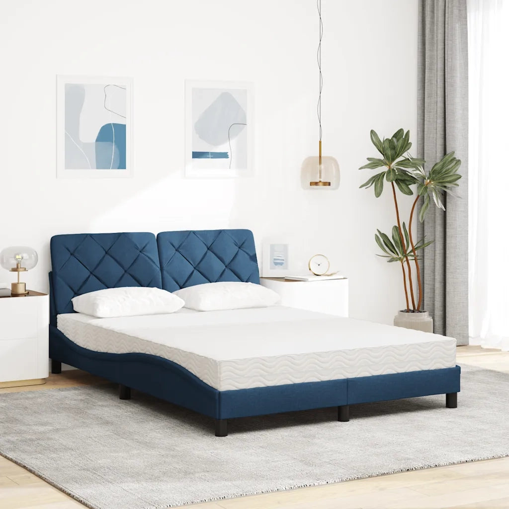 Letto con Materasso Blu 140x190 cm in Tessuto 3310740